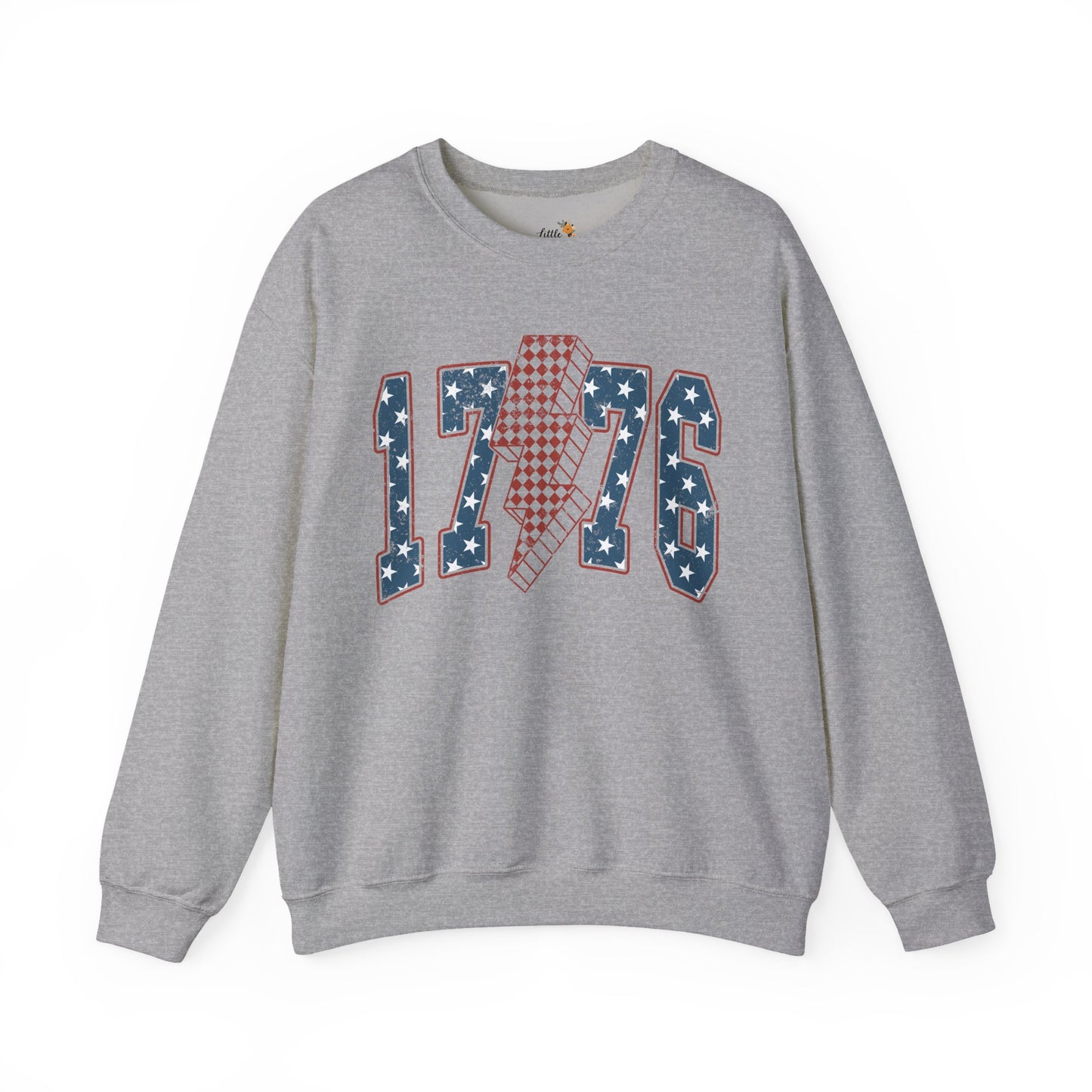 1776 Lightning Bolt Sweatshirt • Patriotic Graphic Crewneck • Americana Red White Blue Bold Statement