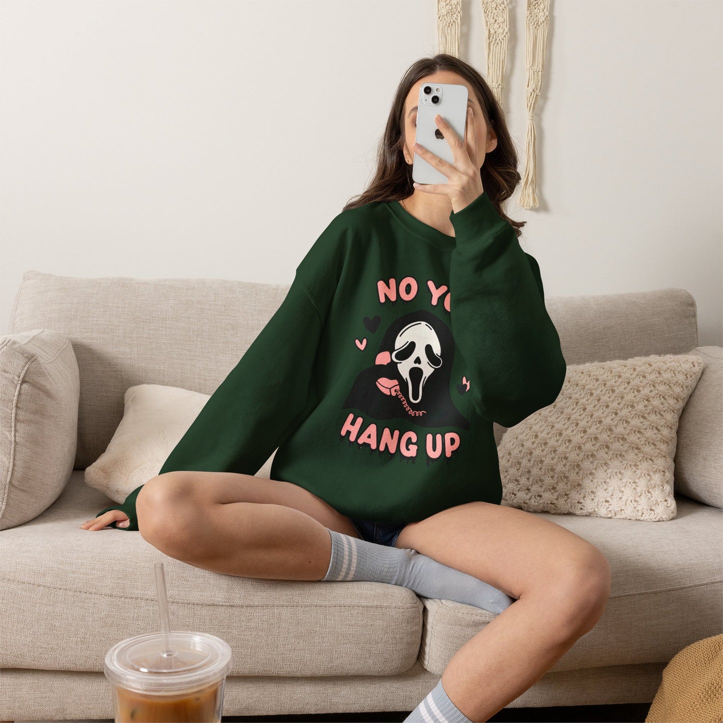 Scream Face "No You Hang Up" Crewneck Sweatshirt