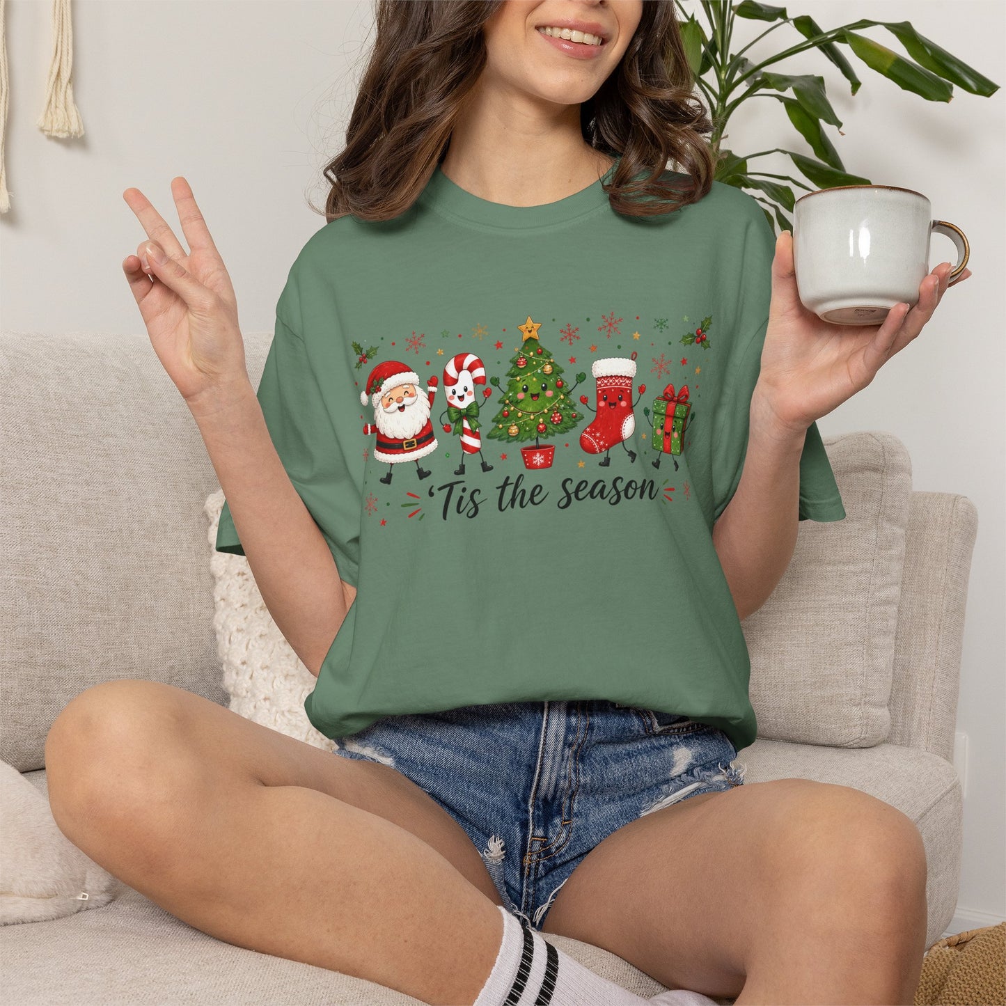 Christmas Santa Tree T-Shirt — 'Tis the Season Holiday Tee