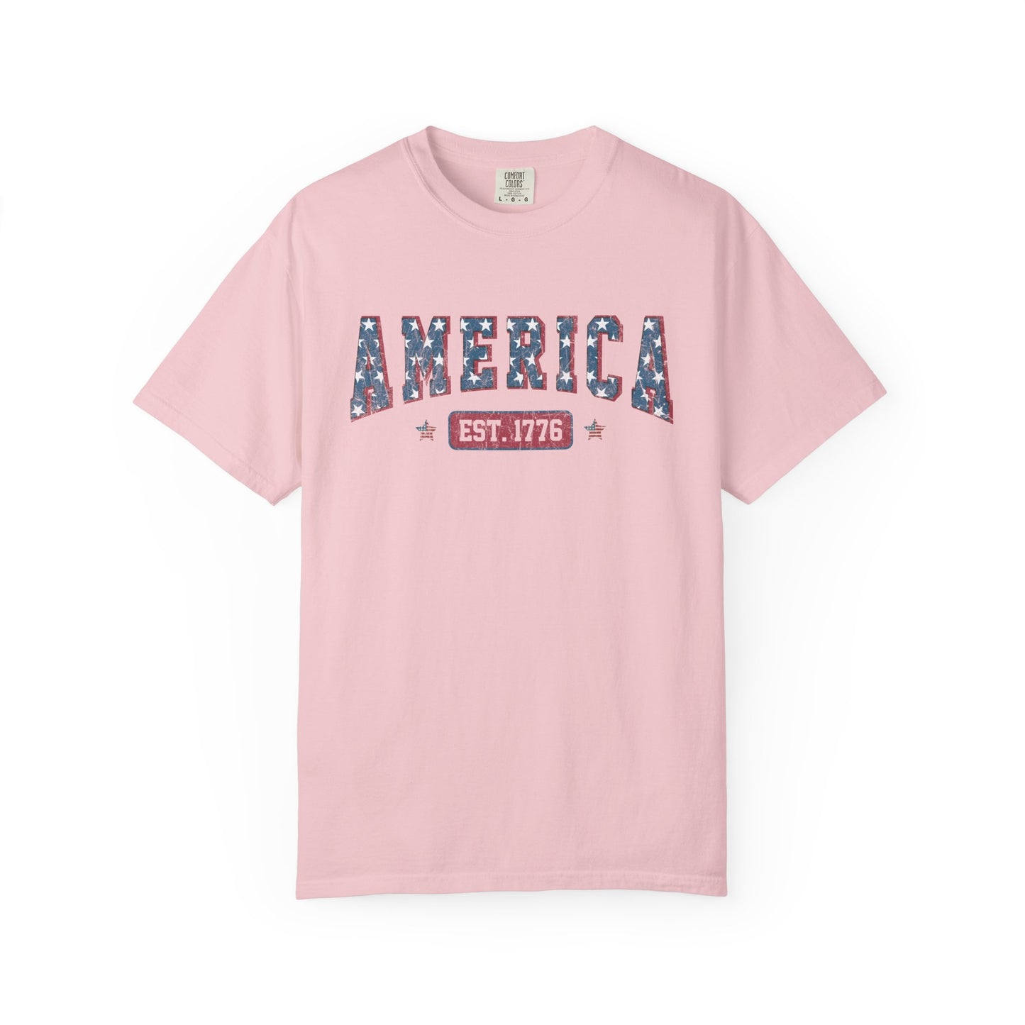America Est 1776 T-Shirt • Vintage Patriotic Graphic Tee • Red White Blue Fourth of July Shirt