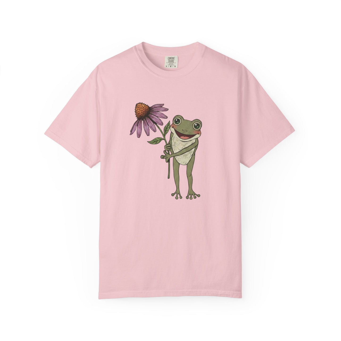 Spring Cottage Frog Tee • Whimsical Garden Wildflower T-shirt • Cottagecore Floral Tshirt