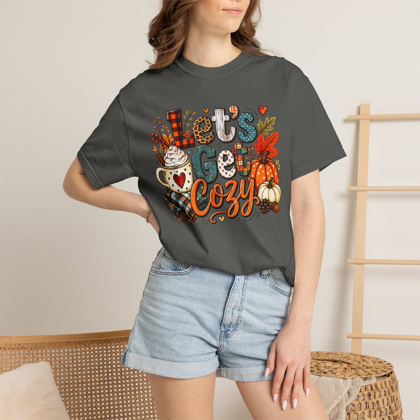 Let's Get Cozy Shirt • Cozy Fall Shirt • Pumpkin Spice Tee • Autumn Graphic Tee • Cute Fall Sweatshirt • Comfort Colors Fall Shirt • Cozy Season Tee