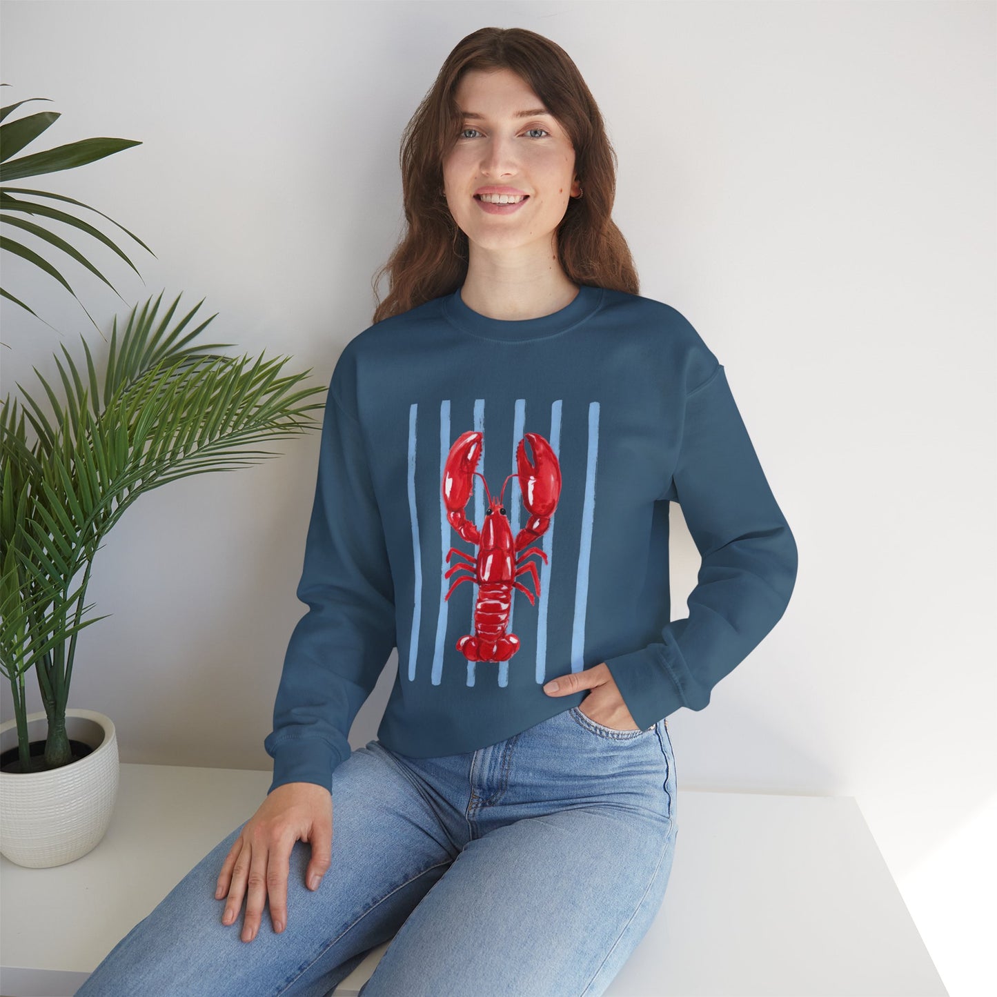 Coastal Lobster Sweatshirt • Beach Vacation Crewneck • Summer Coastal Graphic Sweatshirt • Nautical Pullover