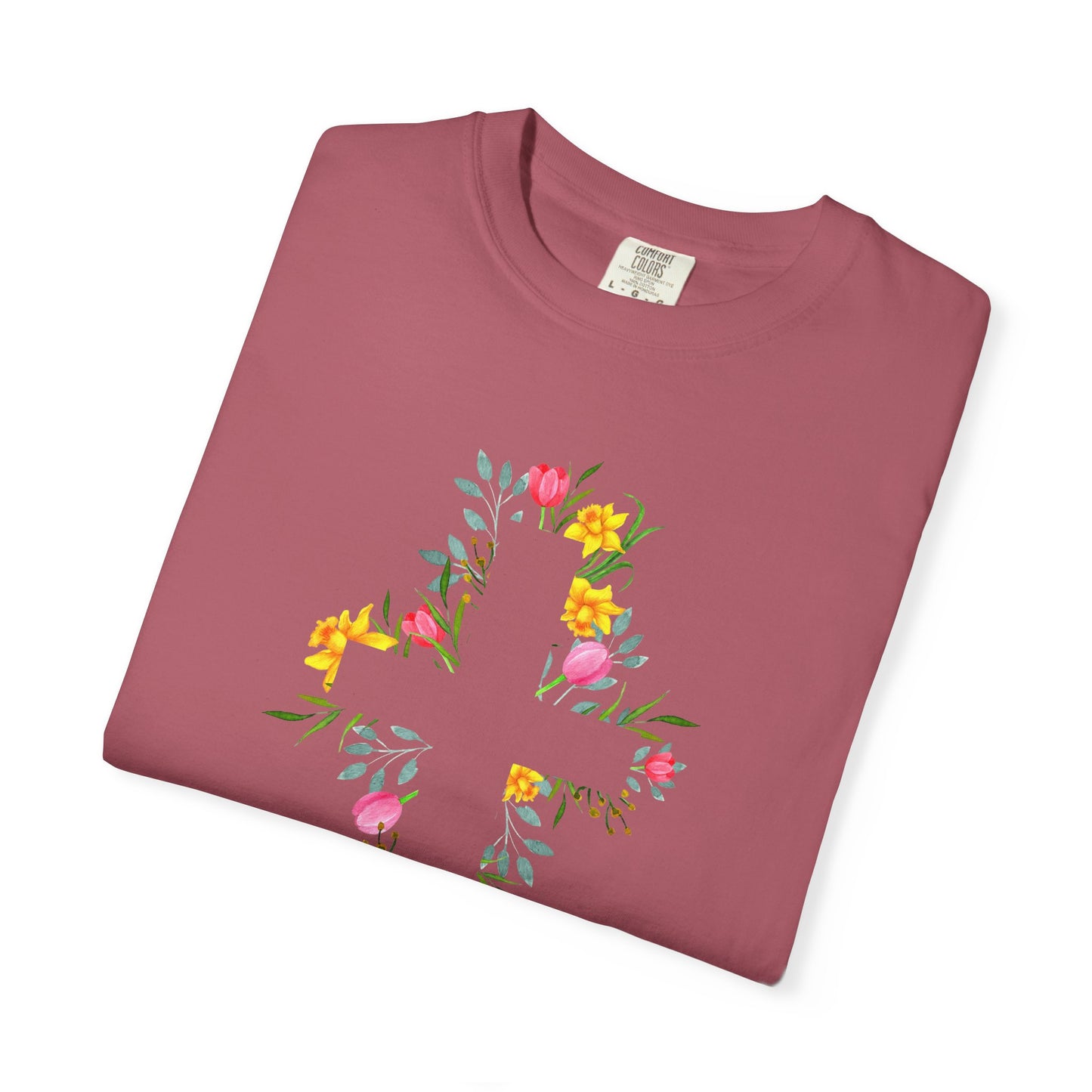 Floral Cross T-Shirt — Christian Faith Tee with Watercolor Flowers