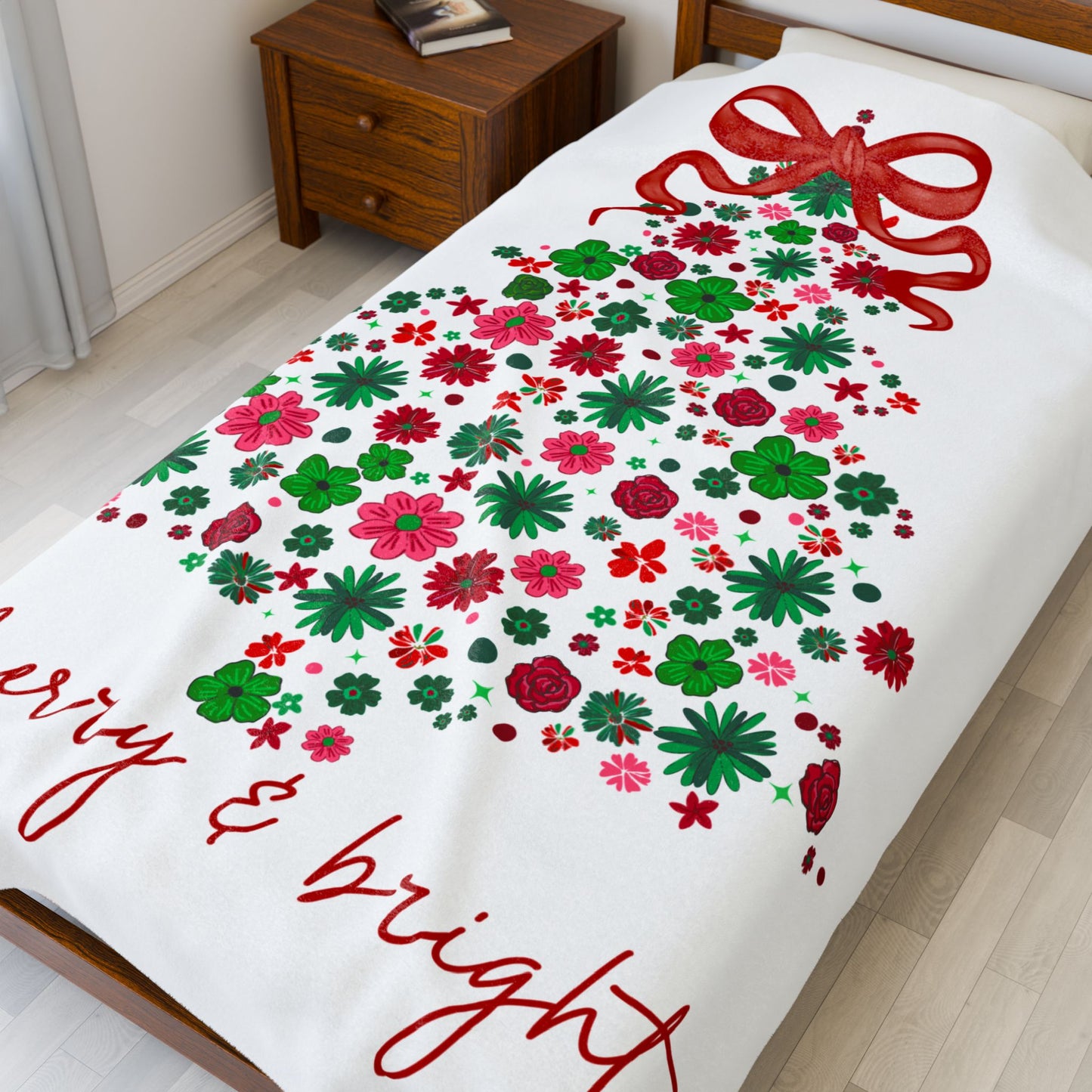 Merry & Bright Christmas Plush Blanket