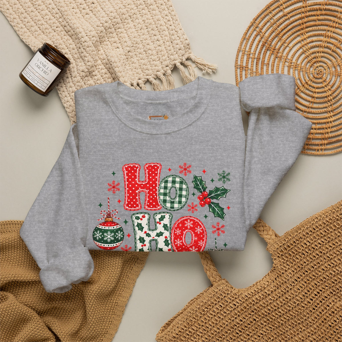 Ho Ho Ho Christmas Sweatshirt, Retro Christmas Crewneck, Gildan Holiday Sweatshirt, Festive Christmas Sweater, Christmas Gift