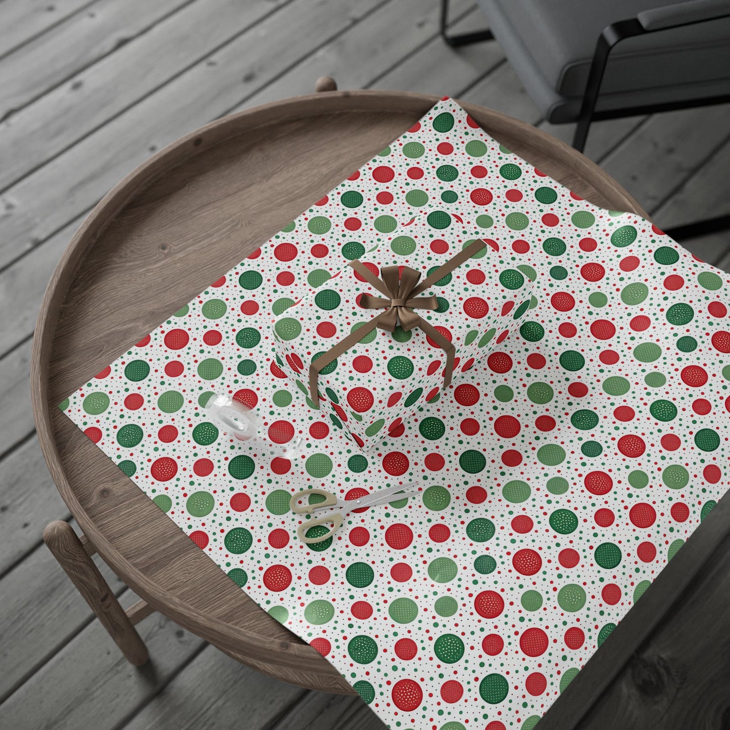 Red & Green Polka Dot Christmas Wrapping Paper | Classic Holiday Pattern | Festive Dots Gift Wrap | Modern Christmas Decor