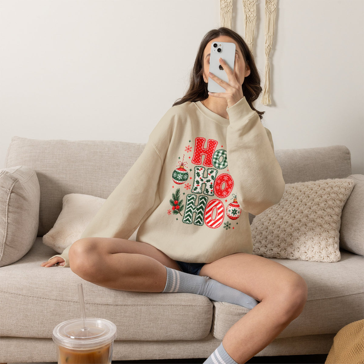 Ho Ho Ho Christmas Sweatshirt, Retro Christmas Crewneck, Gildan Holiday Sweatshirt, Festive Christmas Sweater, Christmas Gift