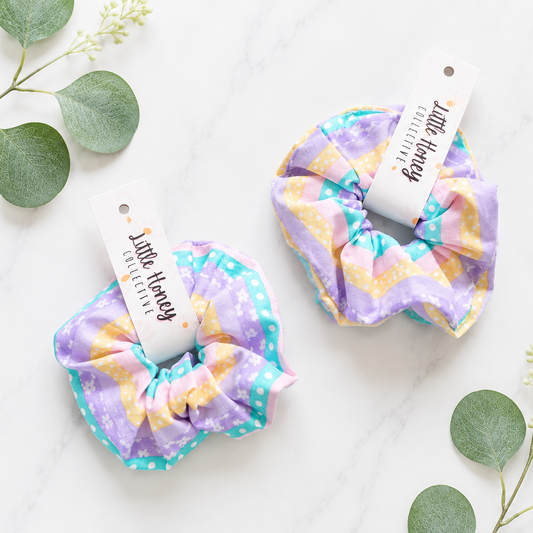 Pastel Striped Scrunchie