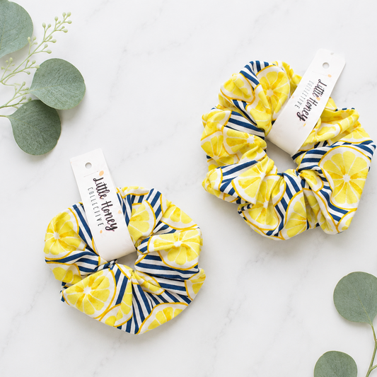 Lemon Stripe Scrunchie