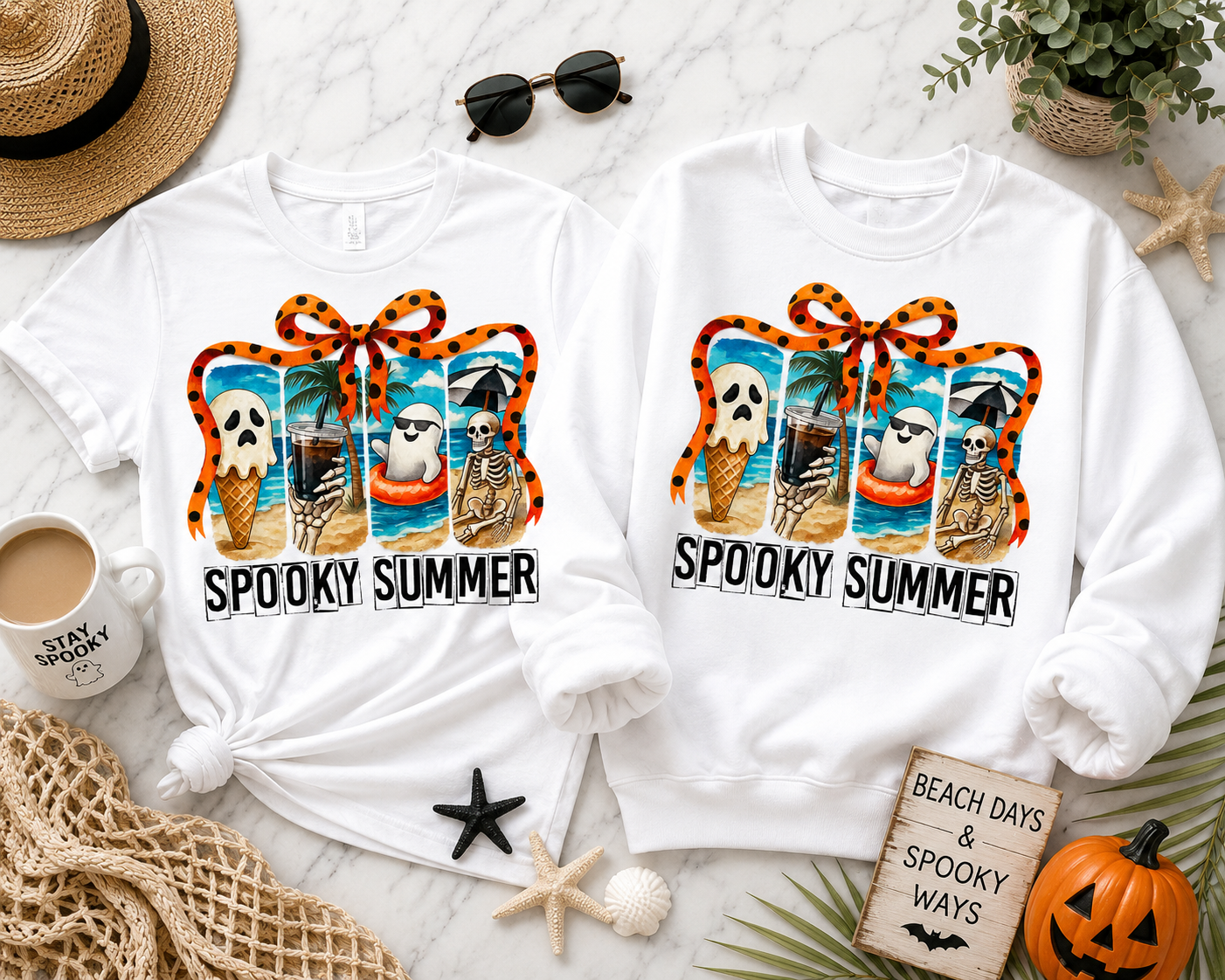Spooky Summer Shirt • Summerween Shirt • Ghost Beach Shirt • Halloween Beach Shirt • Coastal Halloween Tee • Cute Ghost Summer Shirt • Beach Vacation Shirt