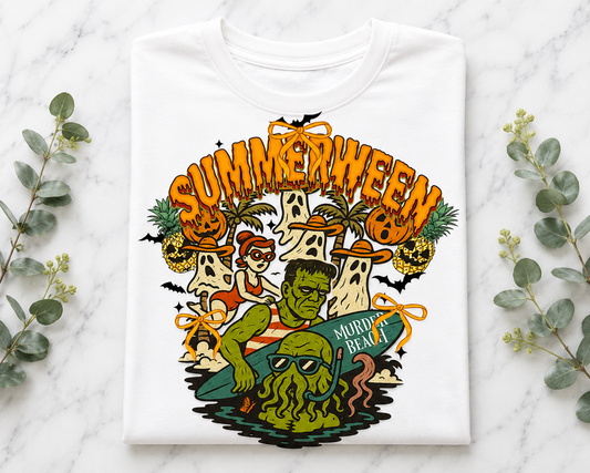 Summerween Murder Beach Shirt • Summerween Graphic Tee • Spooky Summer Shirt • Halloween Beach Shirt • Vintage Halloween Shirt • Cute Summerween Tee
