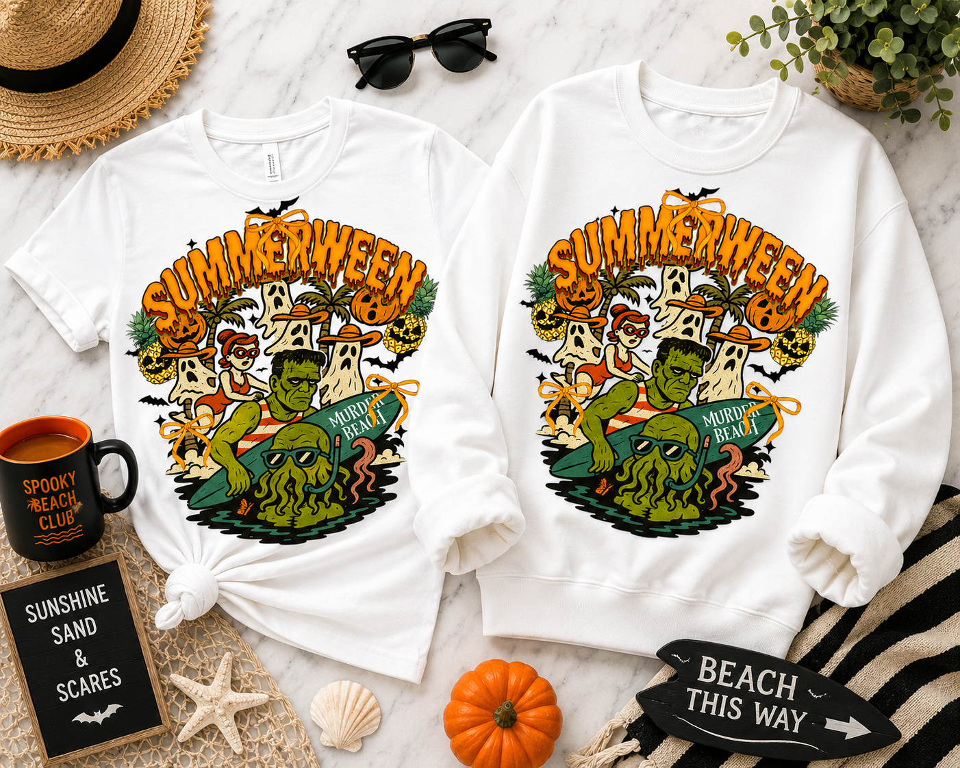 Summerween Murder Beach Shirt • Summerween Graphic Tee • Spooky Summer Shirt • Halloween Beach Shirt • Vintage Halloween Shirt • Cute Summerween Tee