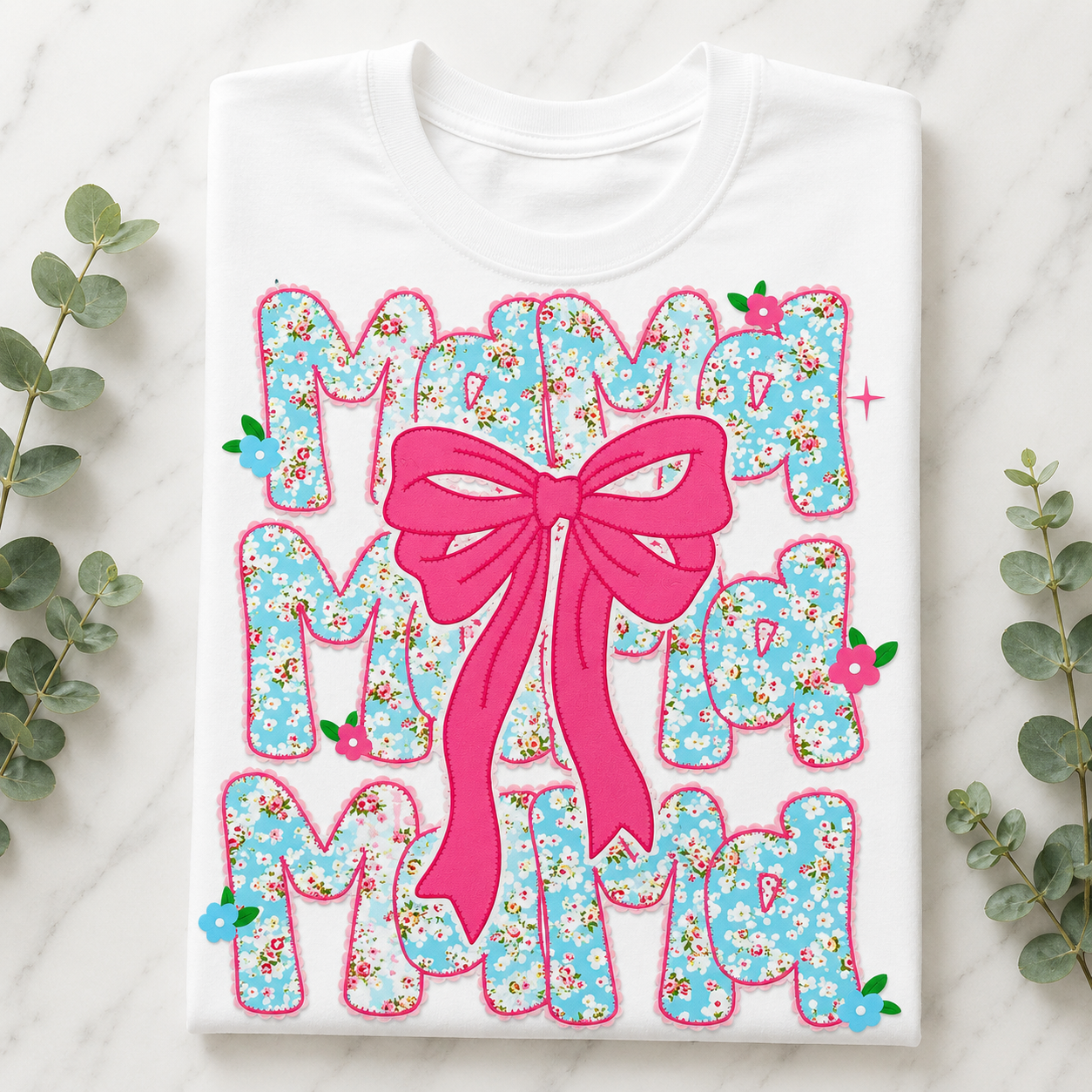 Hydrangea Mama Shirt • Pink Bow Mama Tee • Blue Floral Mama Shirt • Comfort Colors Mama Shirt • Cottagecore Mom Gift