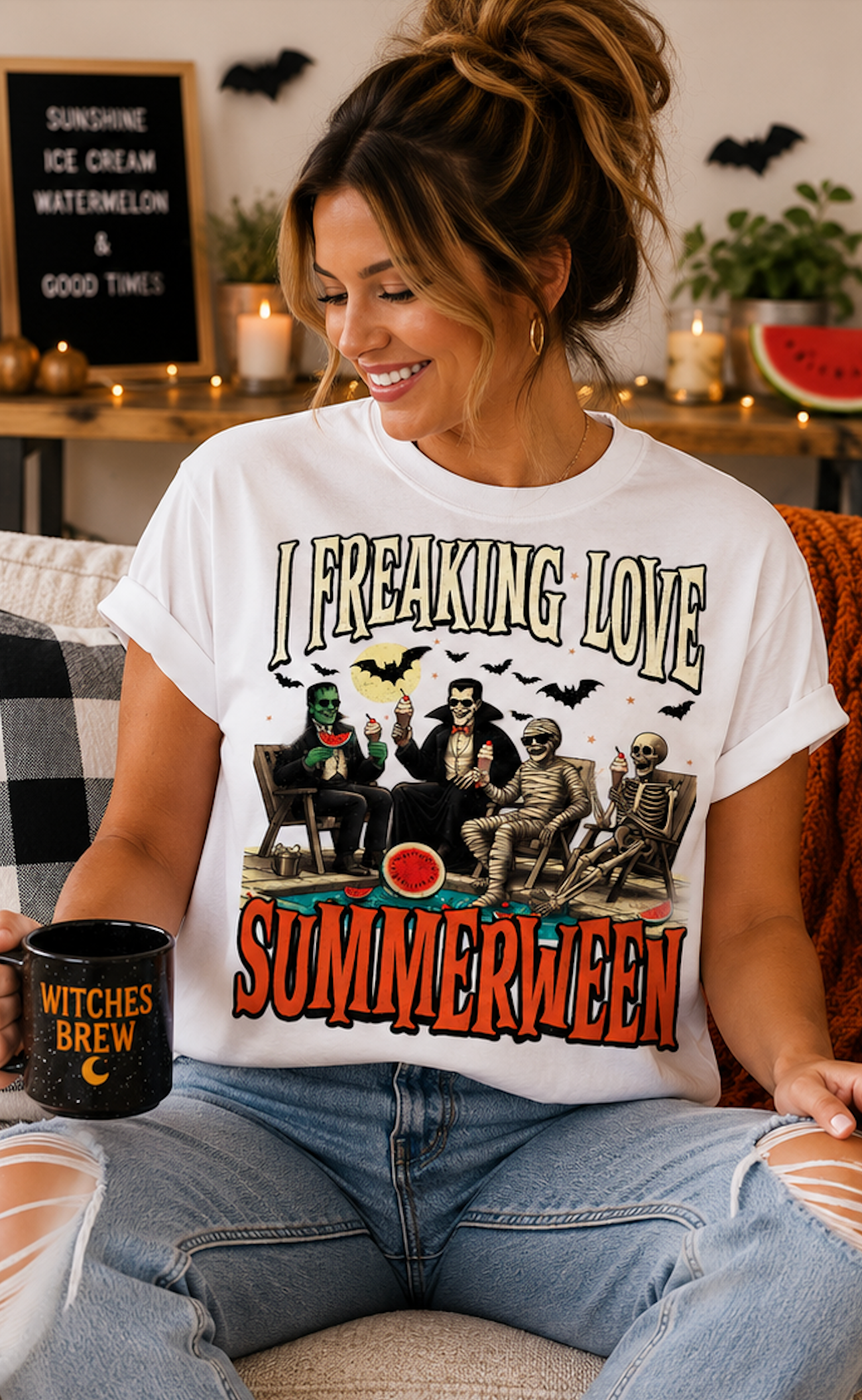 I Freaking Love Summerween Shirt • Summerween Shirt • Spooky Summer Shirt • Halloween Summer Tee • Ghost Halloween Shirt • Cute Halloween Graphic Tee