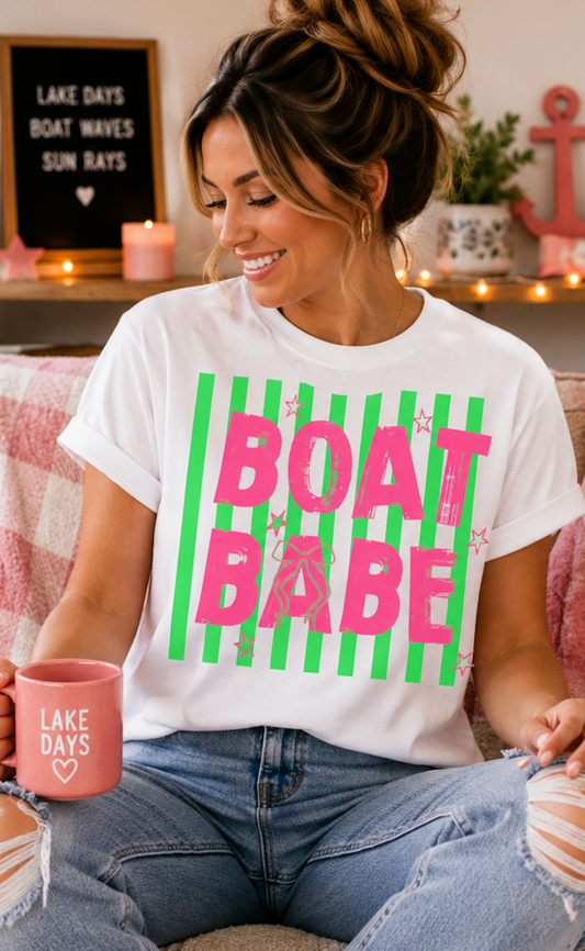 Boat Babe Shirt • Boat Day Shirt • Lake Life Shirt • Pontoon Party Shirt • Summer Boat Outfit • Lake Vacation Tee • Cute Summer Graphic Tee