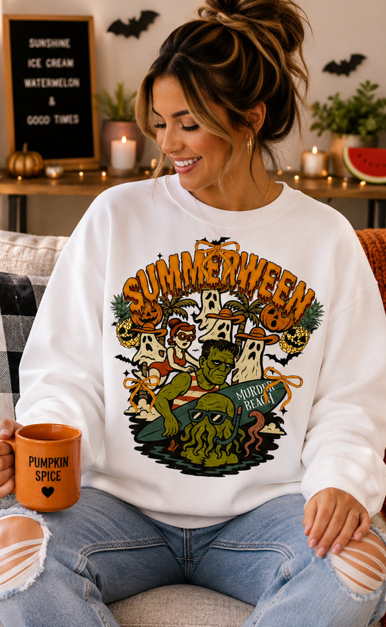 Summerween Murder Beach Shirt • Summerween Graphic Tee • Spooky Summer Shirt • Halloween Beach Shirt • Vintage Halloween Shirt • Cute Summerween Tee