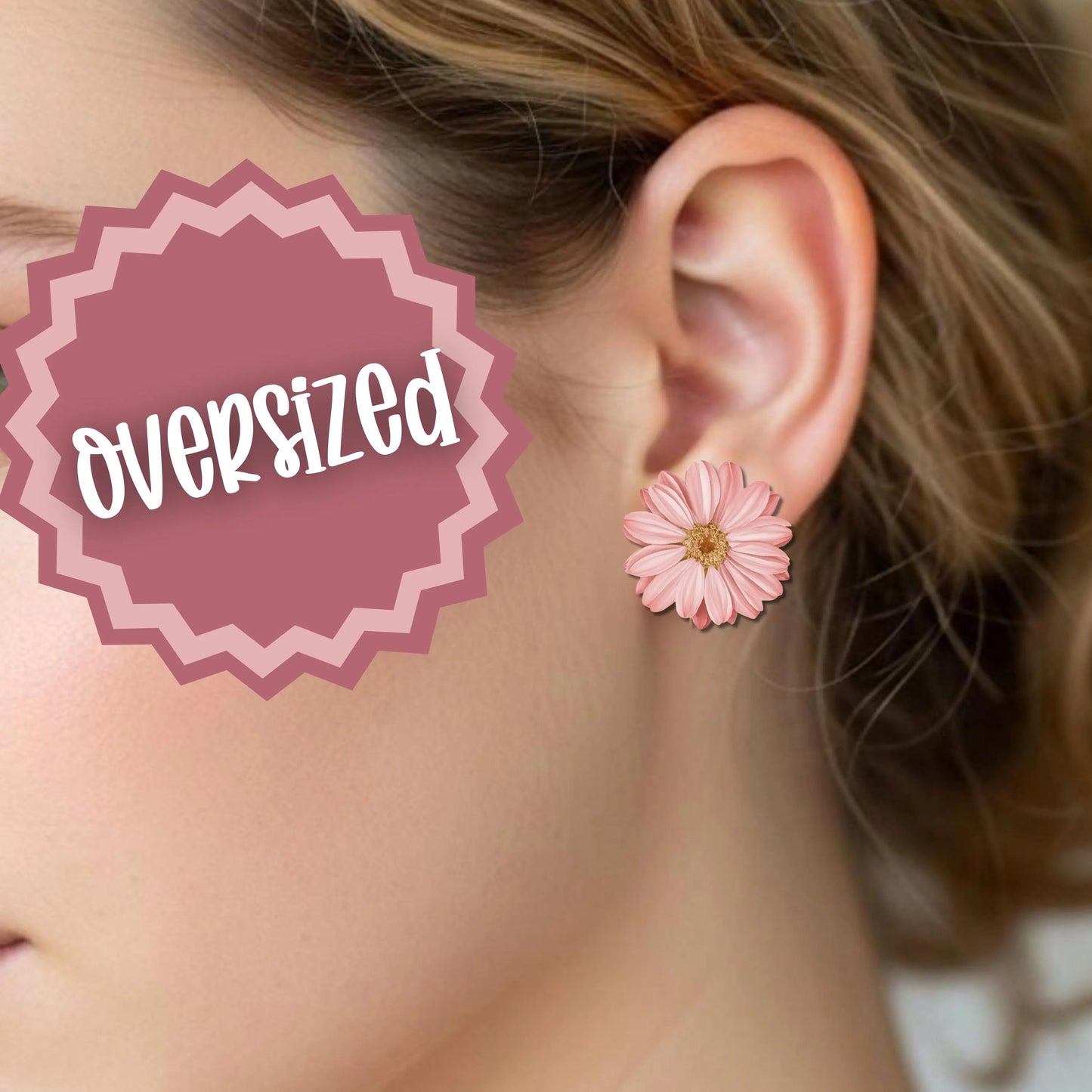 Pink Daisy Flower Drop Earrings • Pearl Floral Earrings • Cottagecore Jewelry • Hypoallergenic • Pearl Drop, Stud, Dangle & Clip-On Options